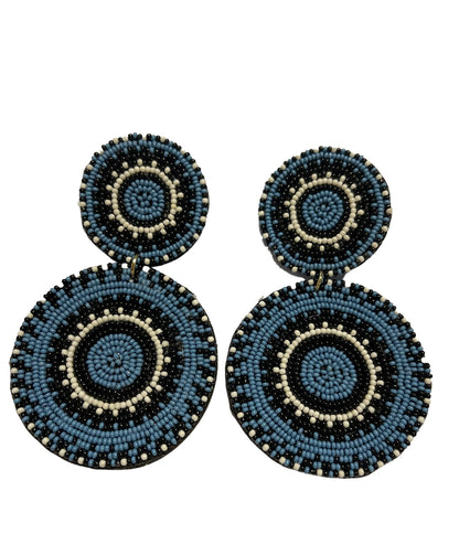 Long Beaded Dangle Statement Earrings