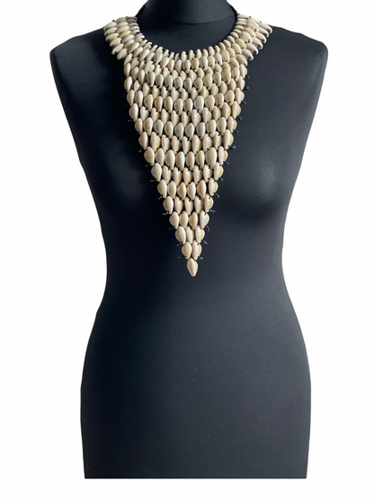 Authentic African Craftsmanship Cowrie Sea Shell Tribal Collar Necklace