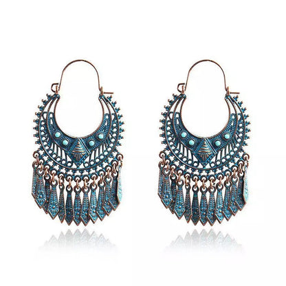 Ethnic Bohemian Vintage Style Gypsy Tassel Retro Tribal Dangle Earrings