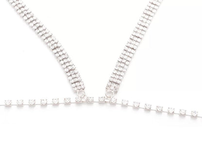 Crystal Rhinestone Bralette Bra Statement Body Chain Jewellery