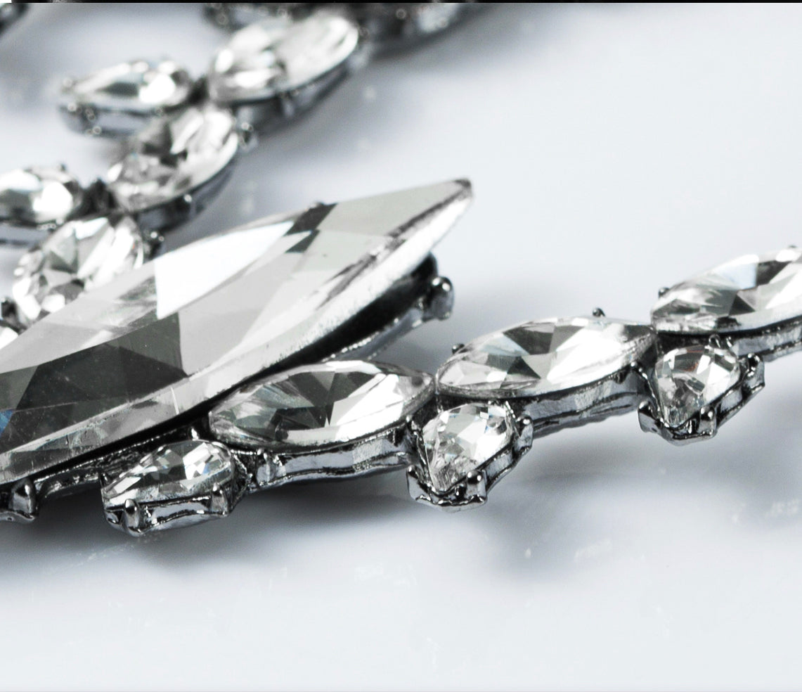 Crystal Diamante Rhinestone Sparkle Large Elegant Statement Earrings