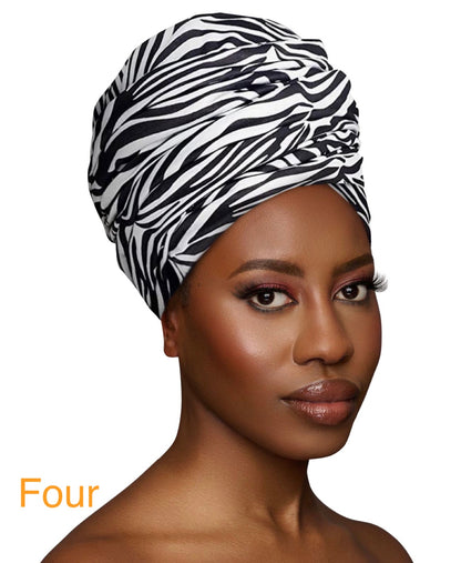 Long Soft Knit Printed Fabric Turbans Head Wraps