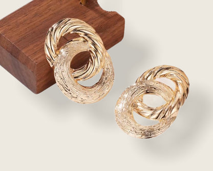 Large Elegant Knot Statement Stud Earrings
