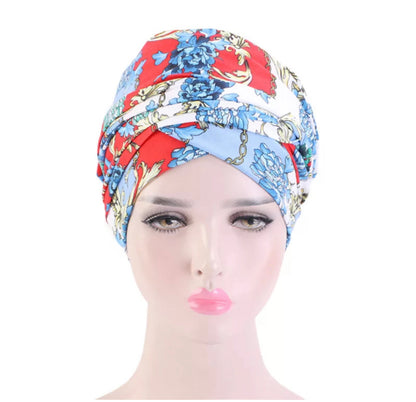 Pre Tied Long Stretch Printed Ankara Fabric Turban Head Wraps