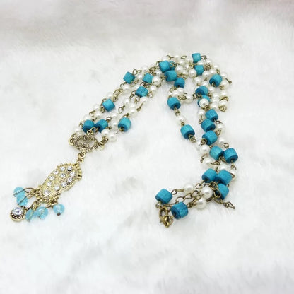 Multilayered Beaded Rhinestone Tassels Headpiece Hair Jewellery