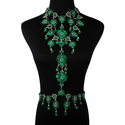 Rhinestone Sparkling Crystal Bling Body Harness Statement Chain Jewellery