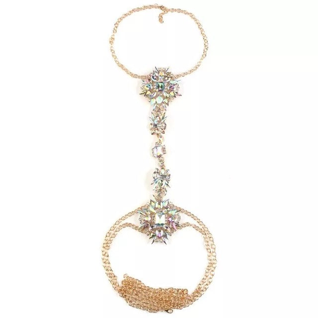 Crystal Rhinestone Tassel Statement Body Chain Jewellery