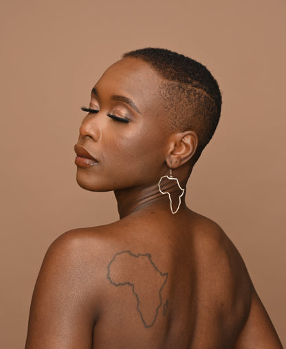 Lightweight Medium Africa Map Shaped Dangle Earrings