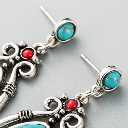 Bohemian Vintage Style Resin Teardrop Retro Dangle Earrings