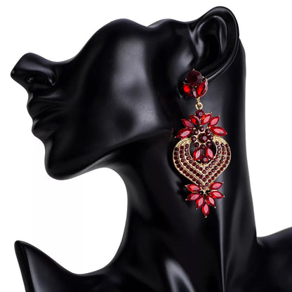 Luxury Multicolour Elegant Rhinestones Crystal Statement Earrings