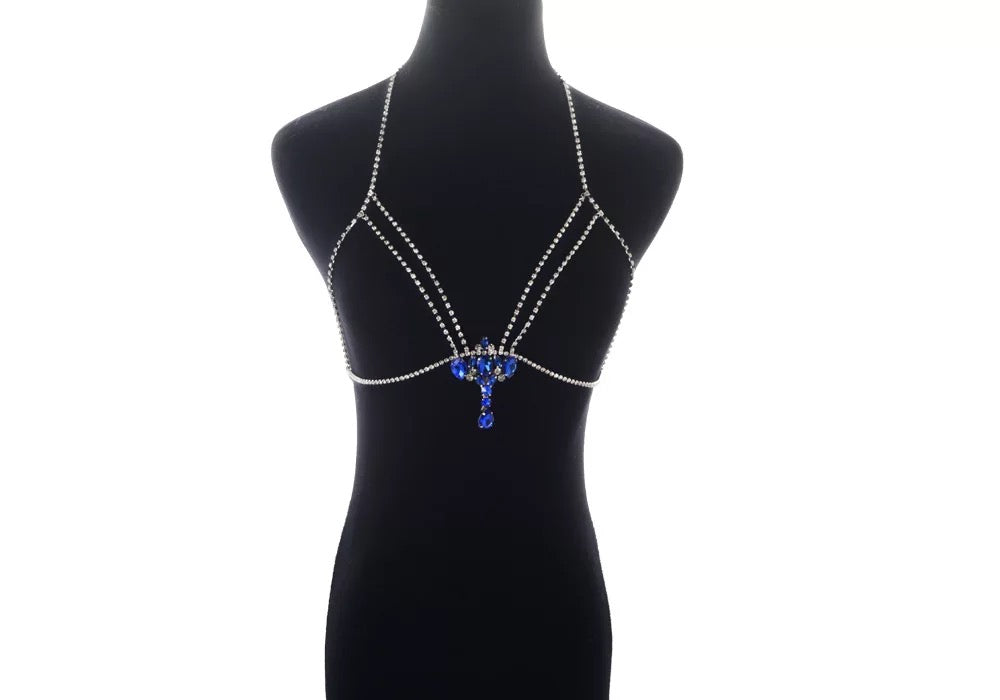 Crystal Rhinestone Bralette Statement Body Chain Jewellery