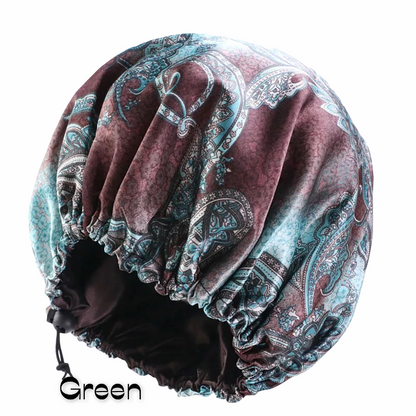Adjustable Double Layered Revisable Satin Silk Bonnet Caps