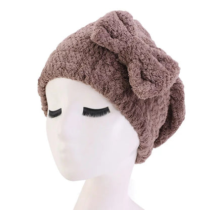 Microfiber Hair Drying Bow Towel Caps