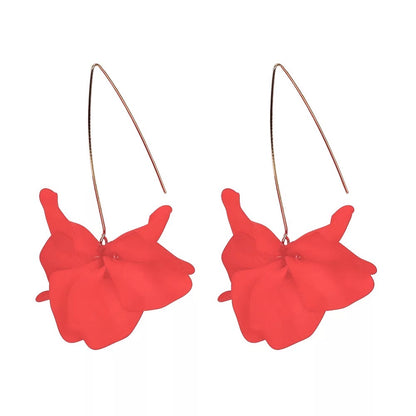 Lightweight Acrylic Flower Petals Wire Dangle Drop Earrings