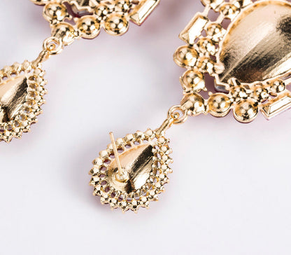 Crystal Diamante Rhinestone Sparkle Teardrop Elegant Statement Earrings