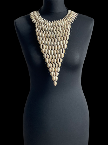 Authentic African Craftsmanship Cowrie Sea Shell Tribal Collar Necklace