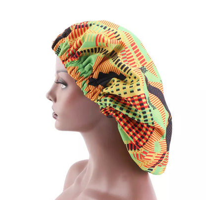 Satin Silk African Pattern Ankara Bonnet Caps
