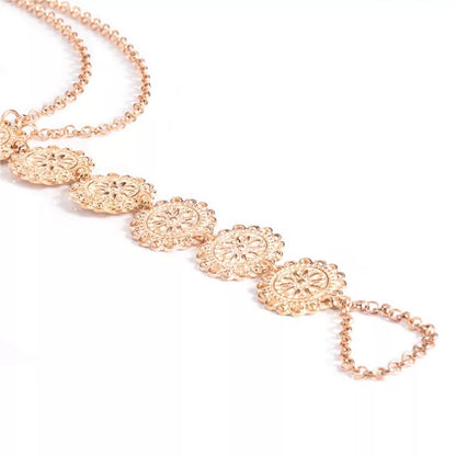 Multi Layered Metal Disc Beach Barefoot Sandals Tassel Toe Anklet Bracelets