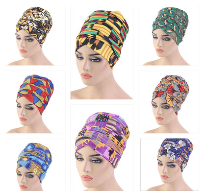 Long Stretch Printed Ankara Fabric Turban Head Wraps