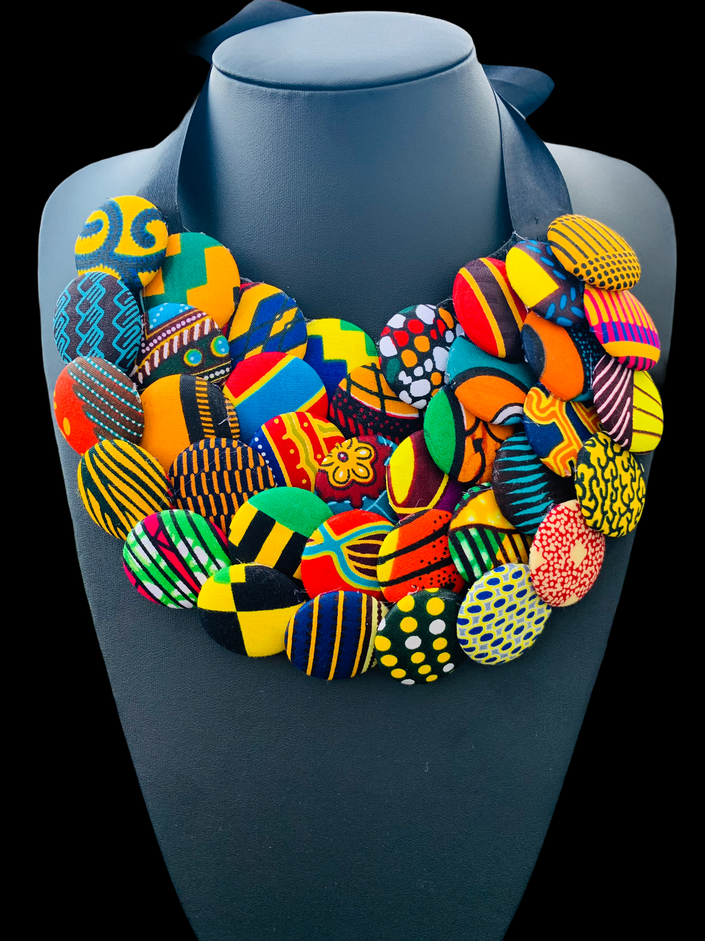 Ankara Print Fabric Collar Choker Necklace