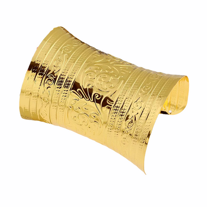 Egyptian Inspired Statement Polished Wrist Band Bangle Cuff Bracelets