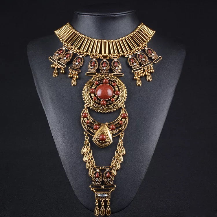 Long Ethnic BohemianTribal Statement Pendant Necklace Or Body Jewellery