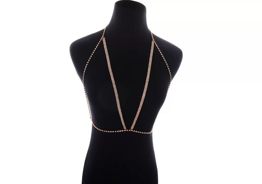 Crystal Rhinestone Bralette Bra Statement Body Chain Jewellery