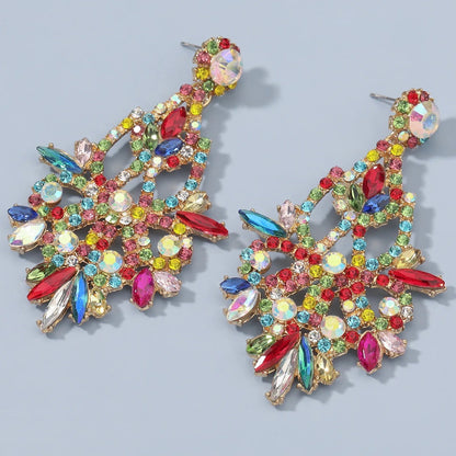Elegant Diamante Rhinestone Dangle Earrings