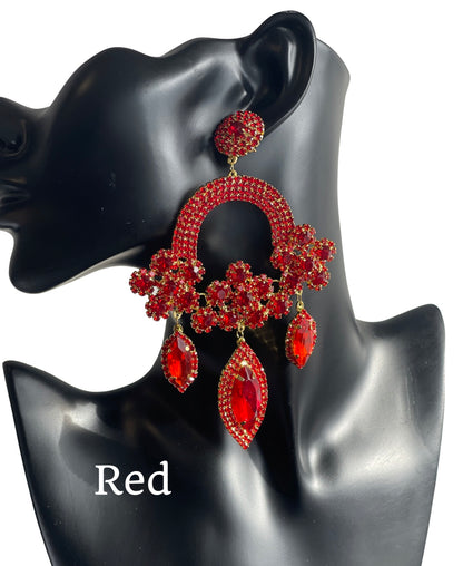 Elegant Statement Crystal Diamante Rhinestone Long Tassel Earrings