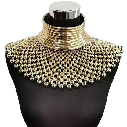 Cleopatra Pearl Collar Bib Choker And Ndebele Choker And Two Cuffs Set