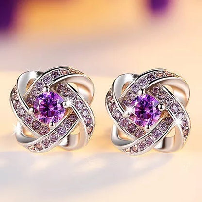 Sterling Silver Rhinestone Stud Earrings