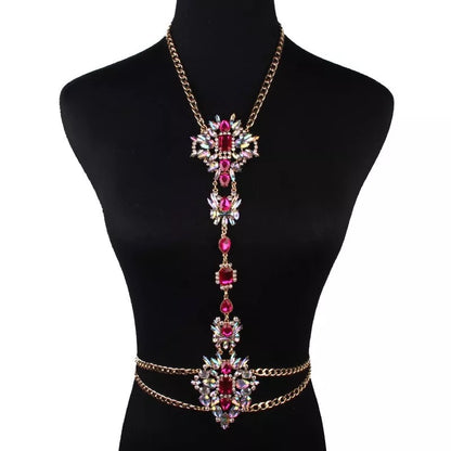 Crystal Rhinestone Tassel Statement Body Chain Jewellery