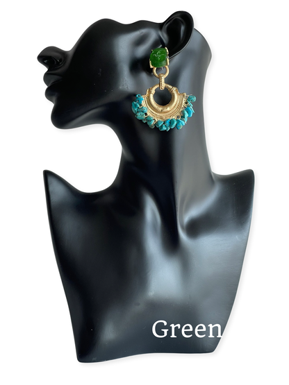 Bohemian Colourful Resins Beads Dangle Earrings