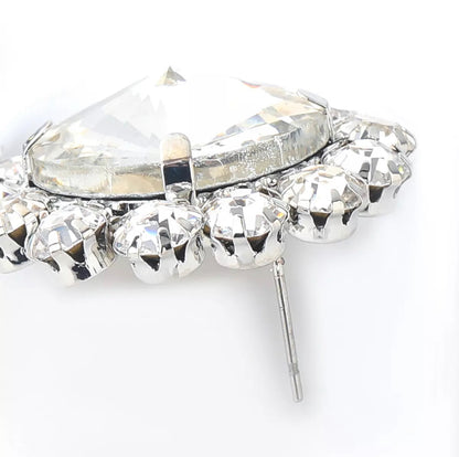 Large Elegant Crystal Diamante Rhinestone Sparkle Teardrop Statement Earrings