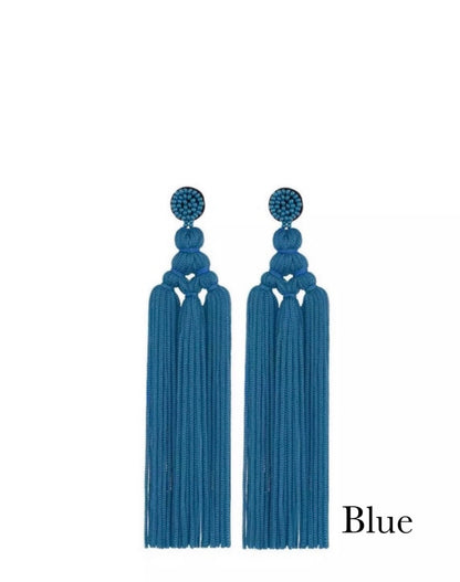 Bohemian Long Fringed Tassel And Beads Earrings