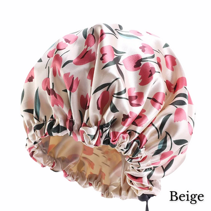 Adjustable Double Layered Revisable Satin Silk Bonnet Caps