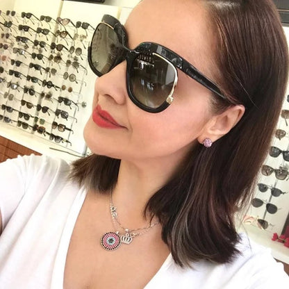 Trendy Square 400 UV Gradient Lenses Optical Sunglasses For Women