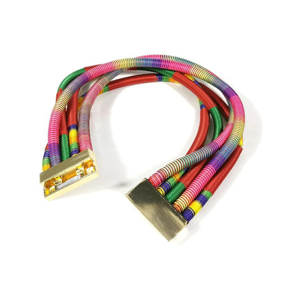 Multilayered Collar Choker Necklaces and Bangle Cuff Sets