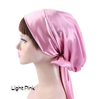 Luxury Satin Silk Head Scarf Bonnet Wrap Bow Ties