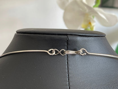 Authentic African Hammered Silver Metal Long Pendant Necklace
