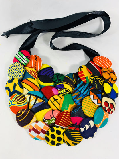 Ankara Print Fabric Collar Choker Necklace