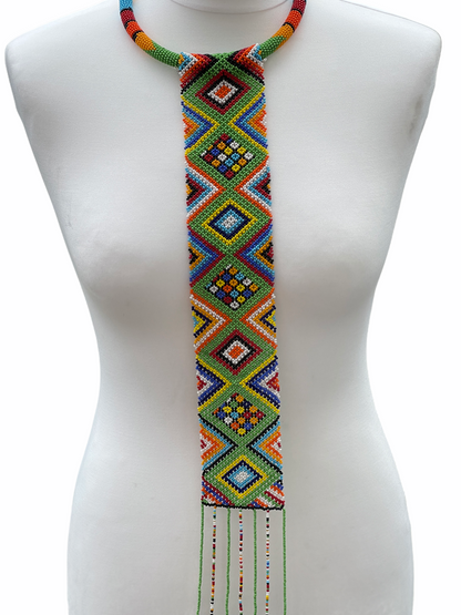 Authentic Multicoloured Long Fringe Tassels Zulu Tribal Ethnic Beaded