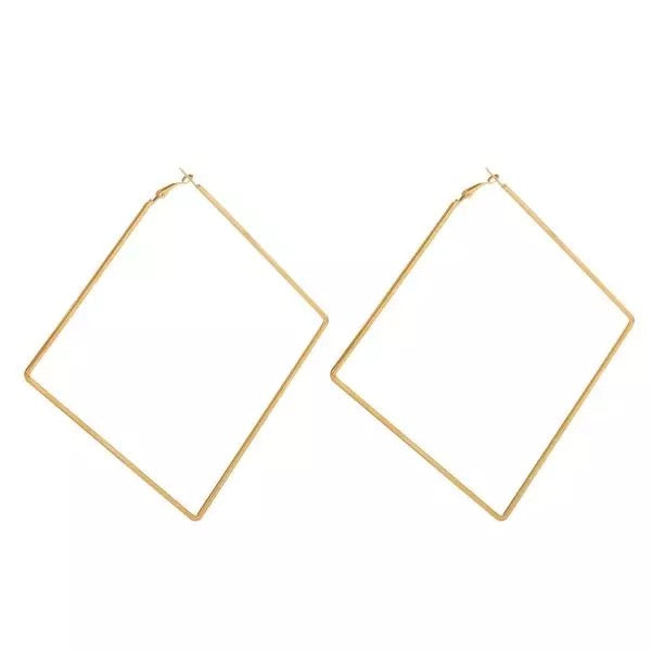 Extra Large Oversized Square Statement Hoop Earrings