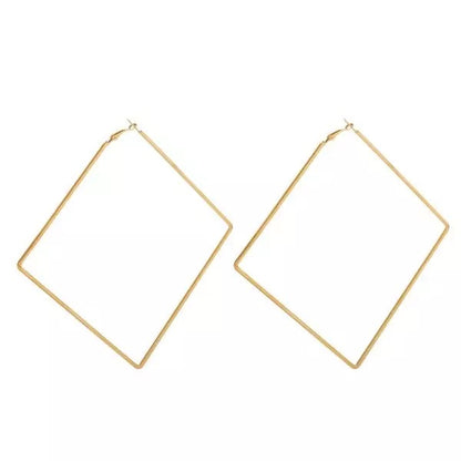 Extra Large Oversized Square Statement Hoop Earrings