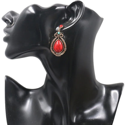 Bohemian Vintage Style Resin Teardrop Retro Dangle Earrings