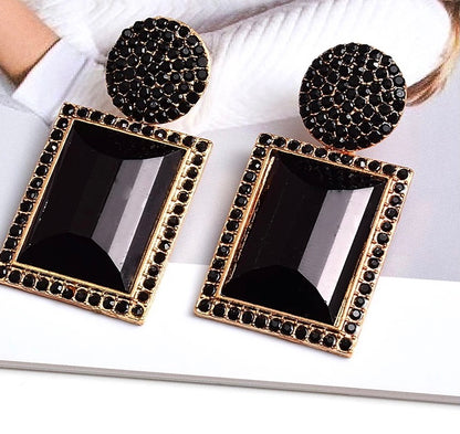 Large Crystal Diamante Rhinestone Elegant Dangle Stud Statement Earrings