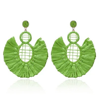 Beautiful Raffia Statement Earrings