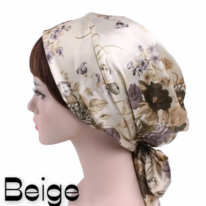 Luxury Satin Silk Head Scarf Bonnet Wrap Bow Ties