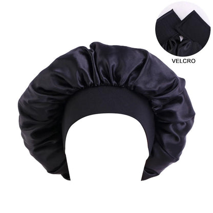 Large Adjustable Band Satin Silk Single Layered Luxury Stylish Bonnet Caps