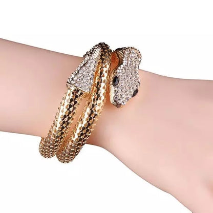 Elegant and Charming Rhinestone Snake Bangle Bracelet Cuff
